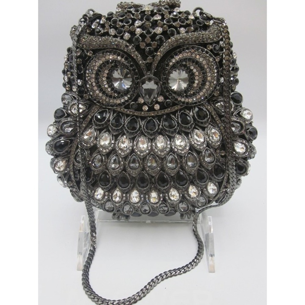 Large crystal trim Natasha Owl handbag